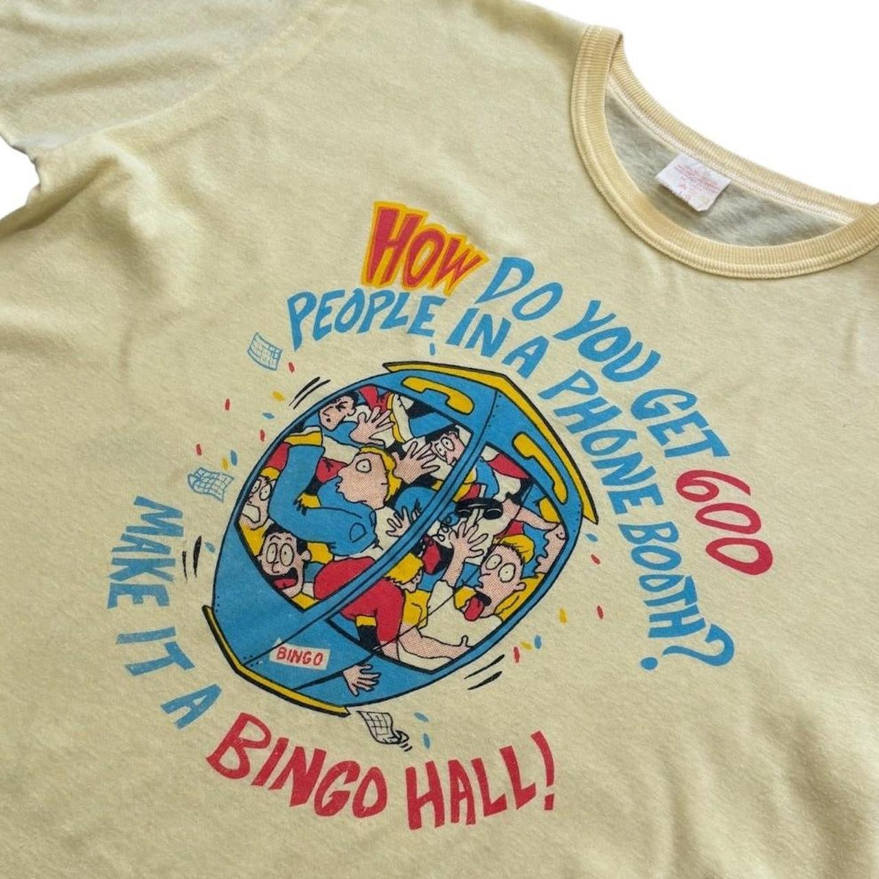 80s Bingo Hall Phone Booth Funny Retro Cartoon Art Joke Graphic T-Shirt