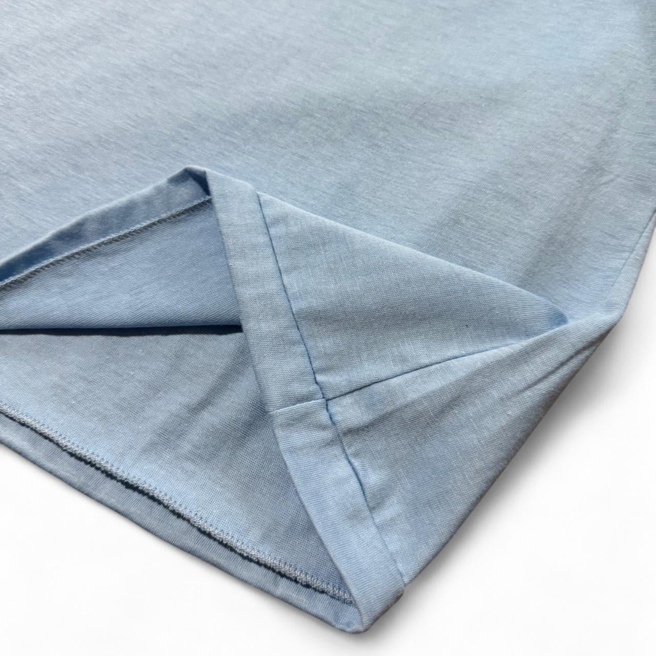 70s Canadian Pacific Railway Trains Baby Blue Graphic Logo Ringer