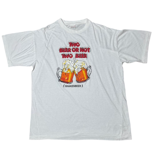80s Two Beer Or Not Two Beer (Shakes Beer) Novelty Tee