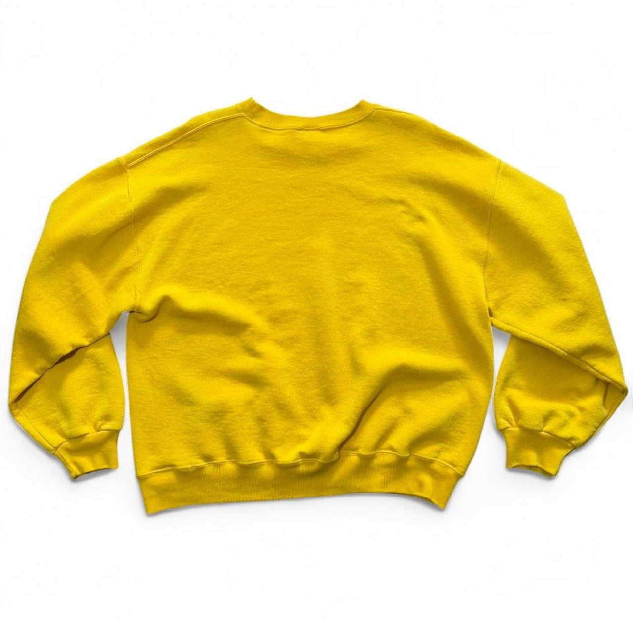 Vintage 90s Mustard Yellow Russell Athletic Pullover Crewneck Sweater