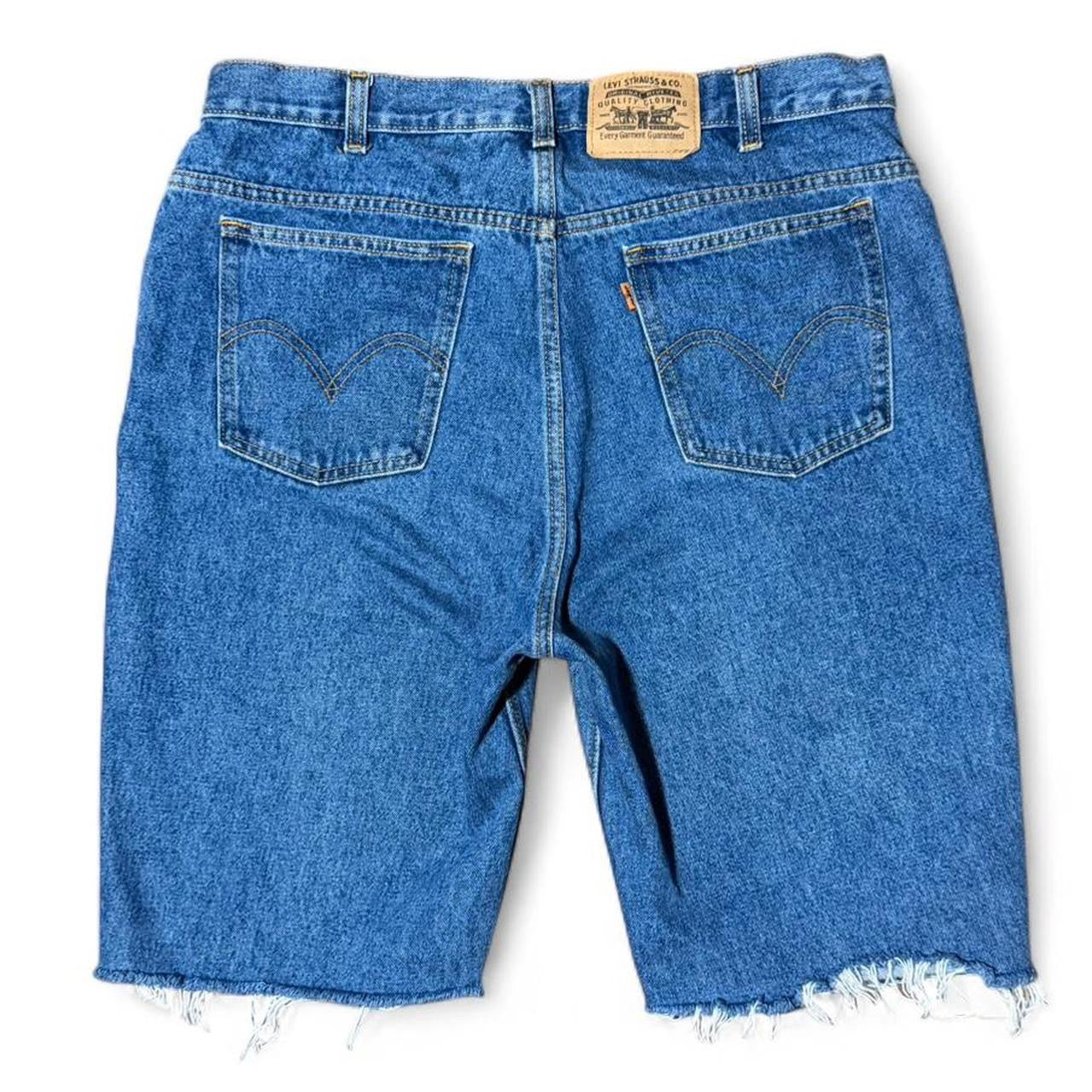 90s Orange Tab Levi’s Blue Wash Cutoff Denim Jean Shorts
