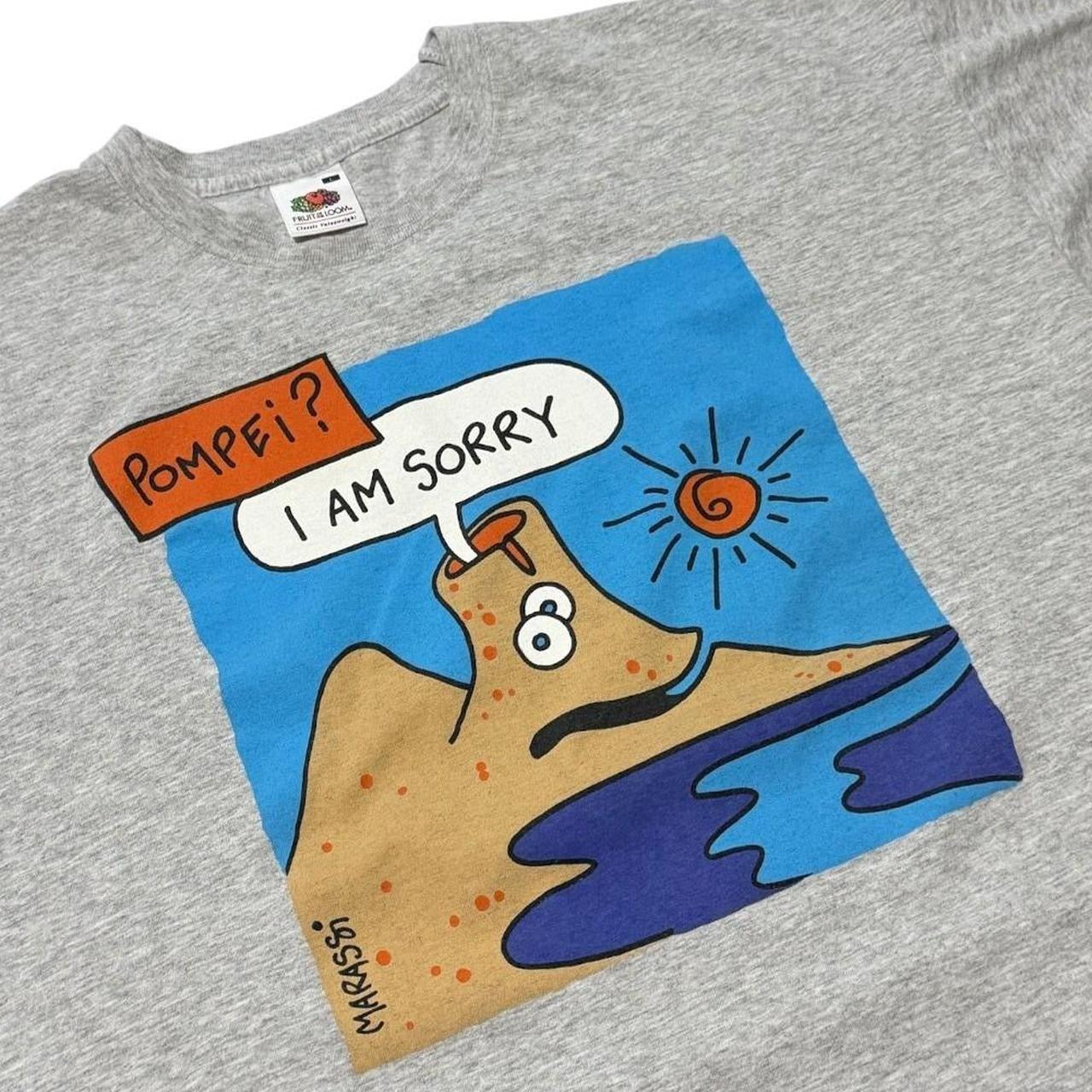 Y2K Pompeii Mount Vesuvius Nature Graphic Volcano Joke Funny Art T-shirt