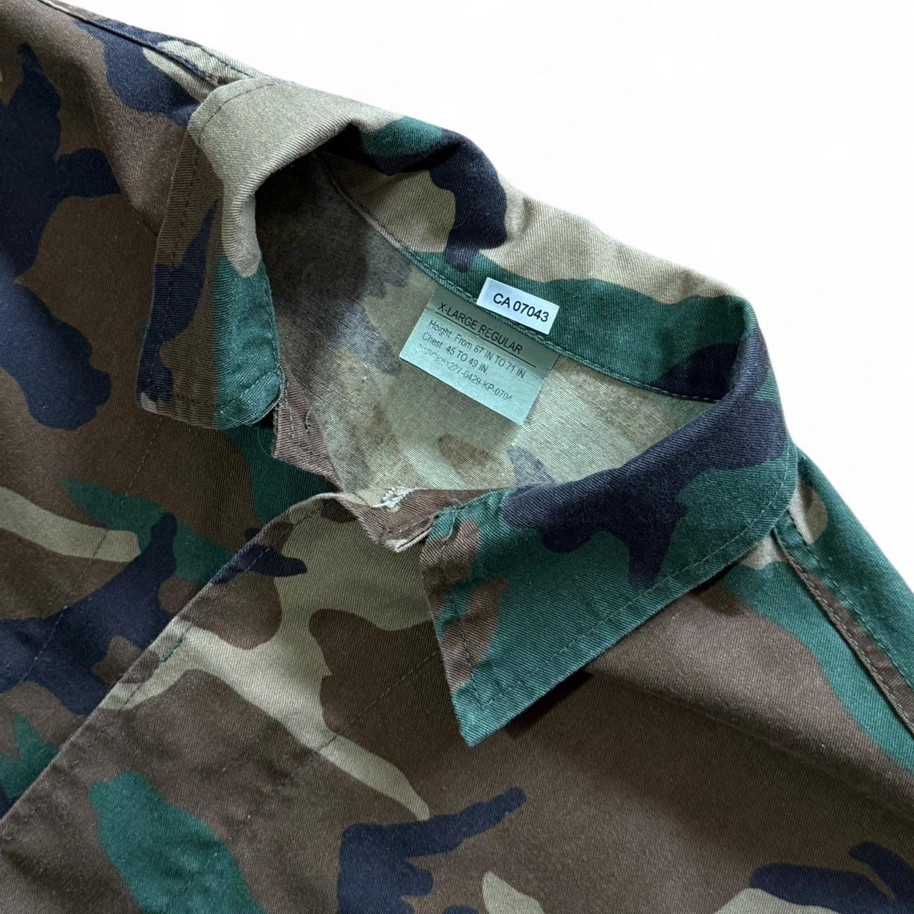 Vintage Y2K Military Army Camouflage Utility Uniform Button Up Jacket Coat