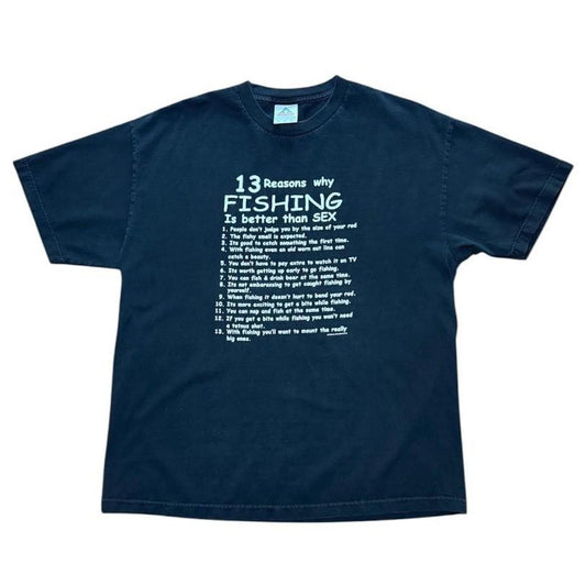 90s Fishing Lewd Novelty Dirty Adult Joke Humour Graphic Funny T-Shirt