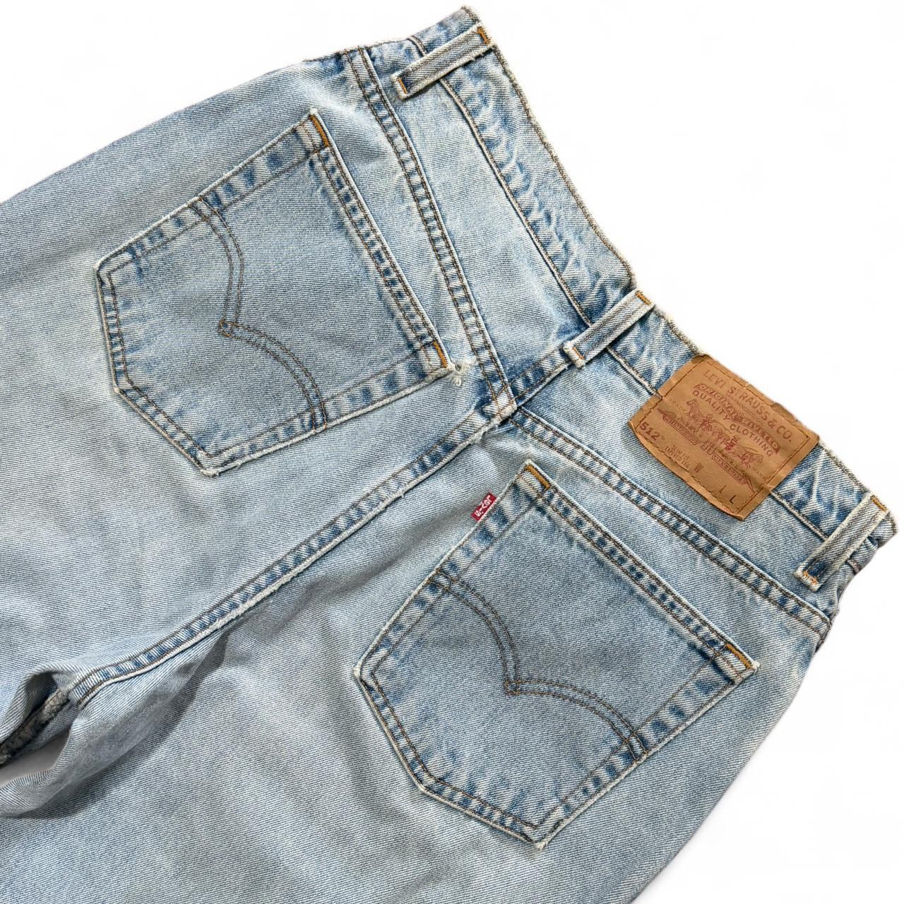 Vintage 90s Levi’s 512 High Waisted Light Blue Denim Tapered Jeans