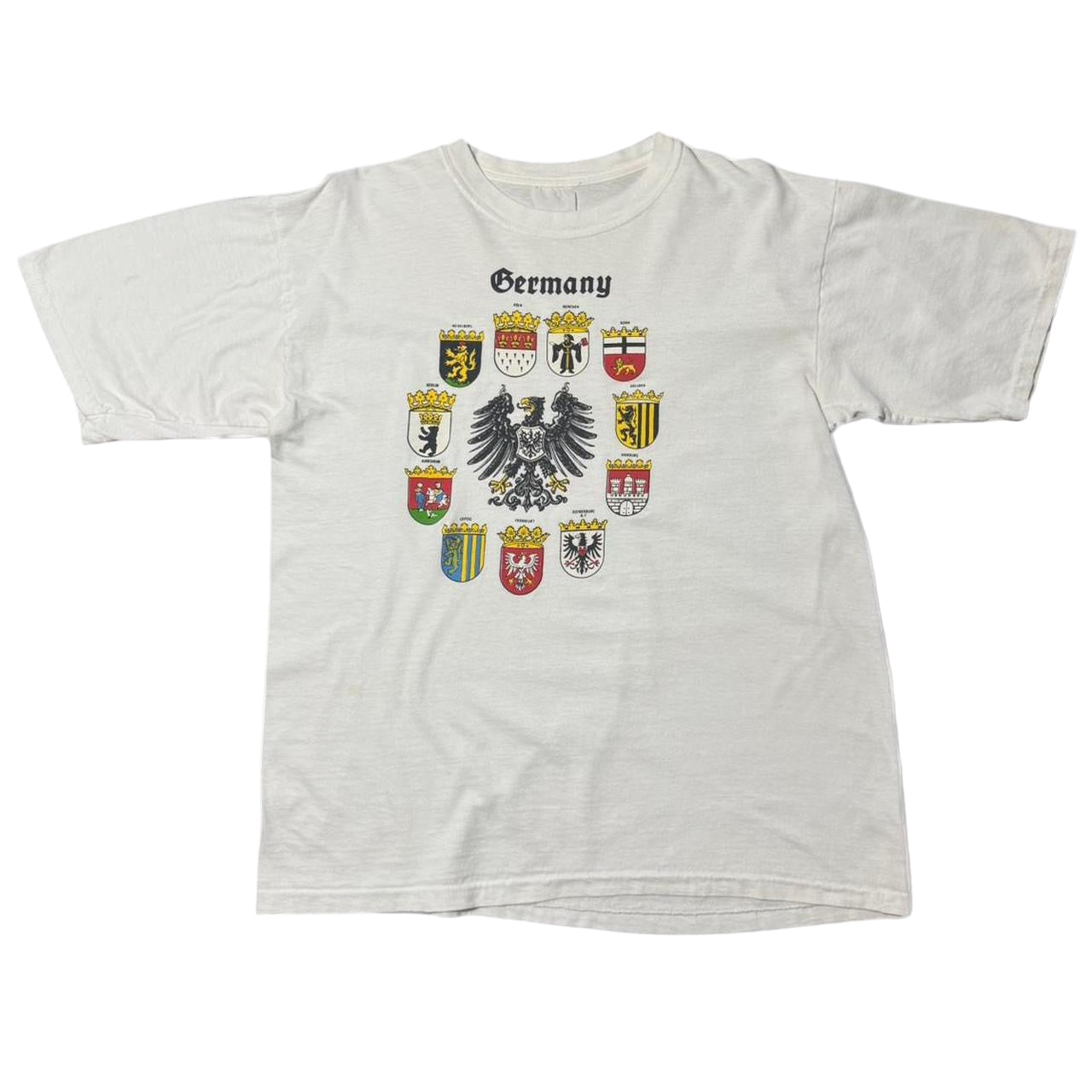 90s Germany Emblem Flag Crest Graphic Patriotic Souvenir Tourist Tee