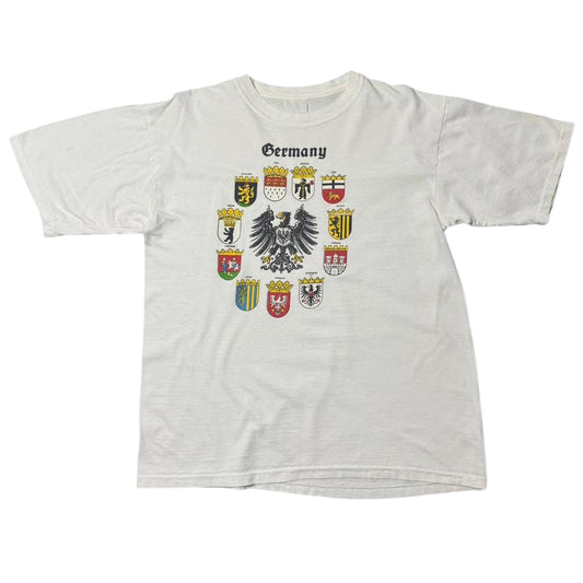 90s Germany Emblem Flag Crest Graphic Patriotic Souvenir Tourist Tee