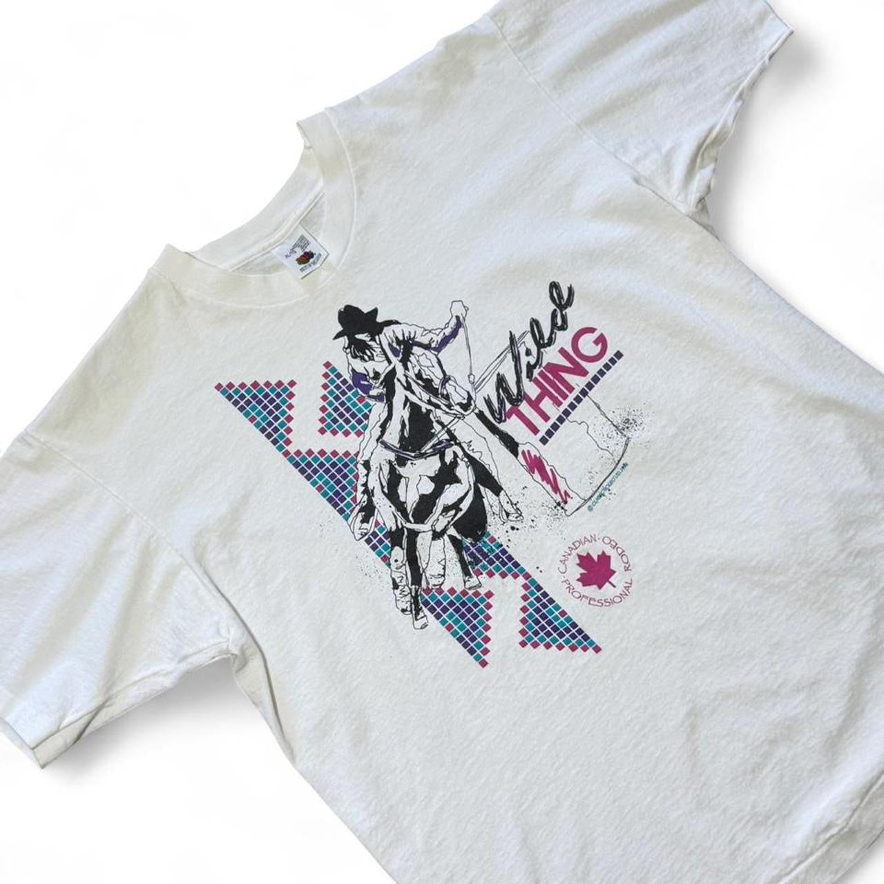 Vintage 90s Canadian Rodeo Wild Thing Cowboy Cowgirl Country Western T-shirt