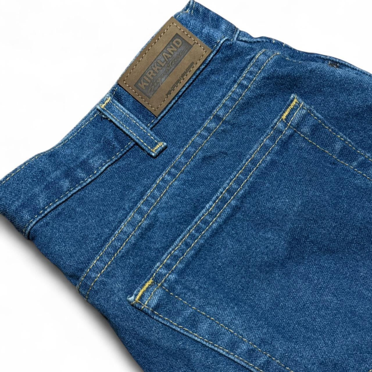 Vintage 90s Kirkland Blue Wash Utility Uniform Straight Leg Denim Work Jeans