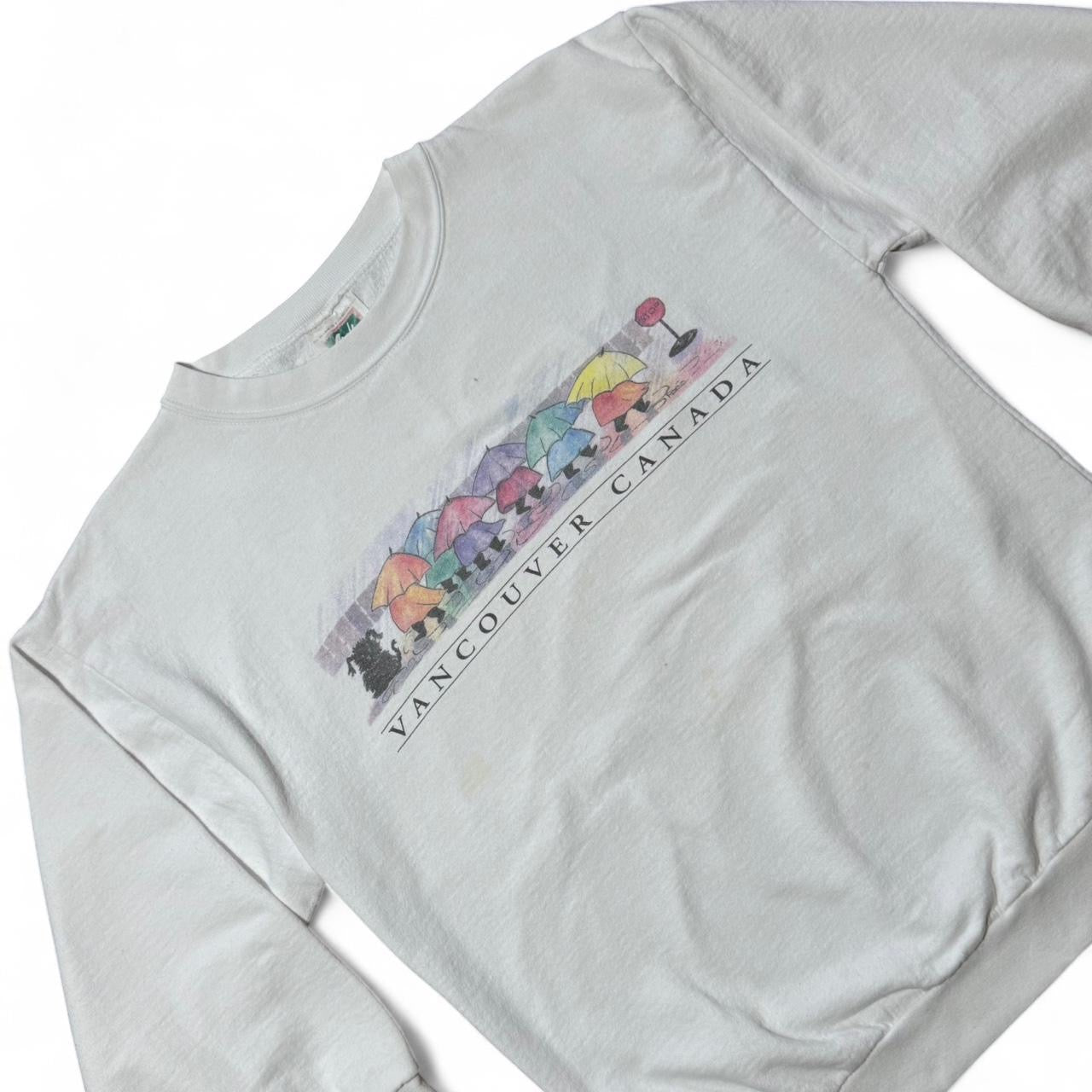 90s Rainy Umbrella Vancouver Canada Souvenir Crewneck