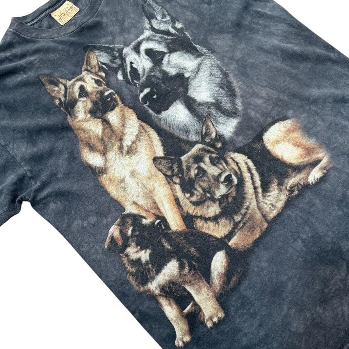 90s The Mountain German Shepherd Dog Puppy K9 Graphic Tie Dye T-shirt