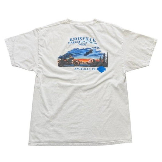 Y2K Harley Davidson Knoxville USA Motorcycle Biker Eagle Graphic T-Shirt