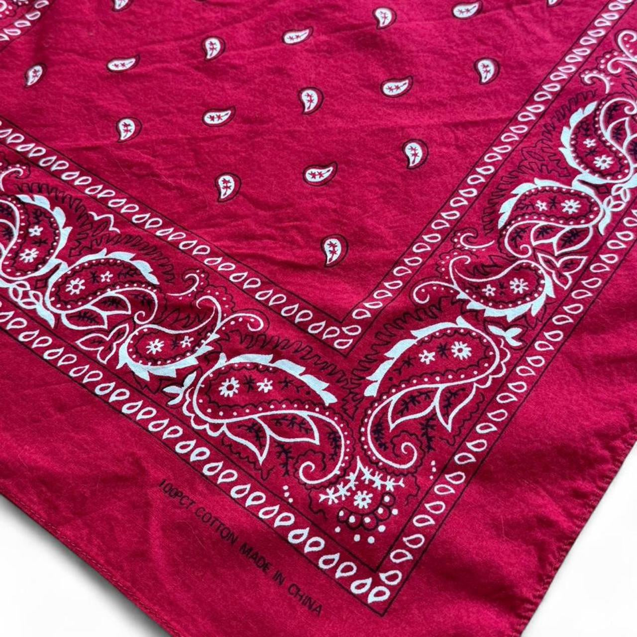Y2K Maroon Burgundy Paisley Bandana Handkerchief Chiffon Scarf Head Wrap