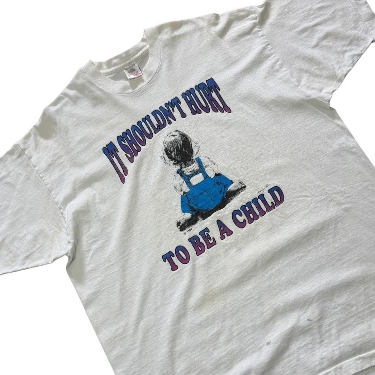 80s It Shouldnt Hurt To Be A Child Awareness Art Promo Graphic T-shirt