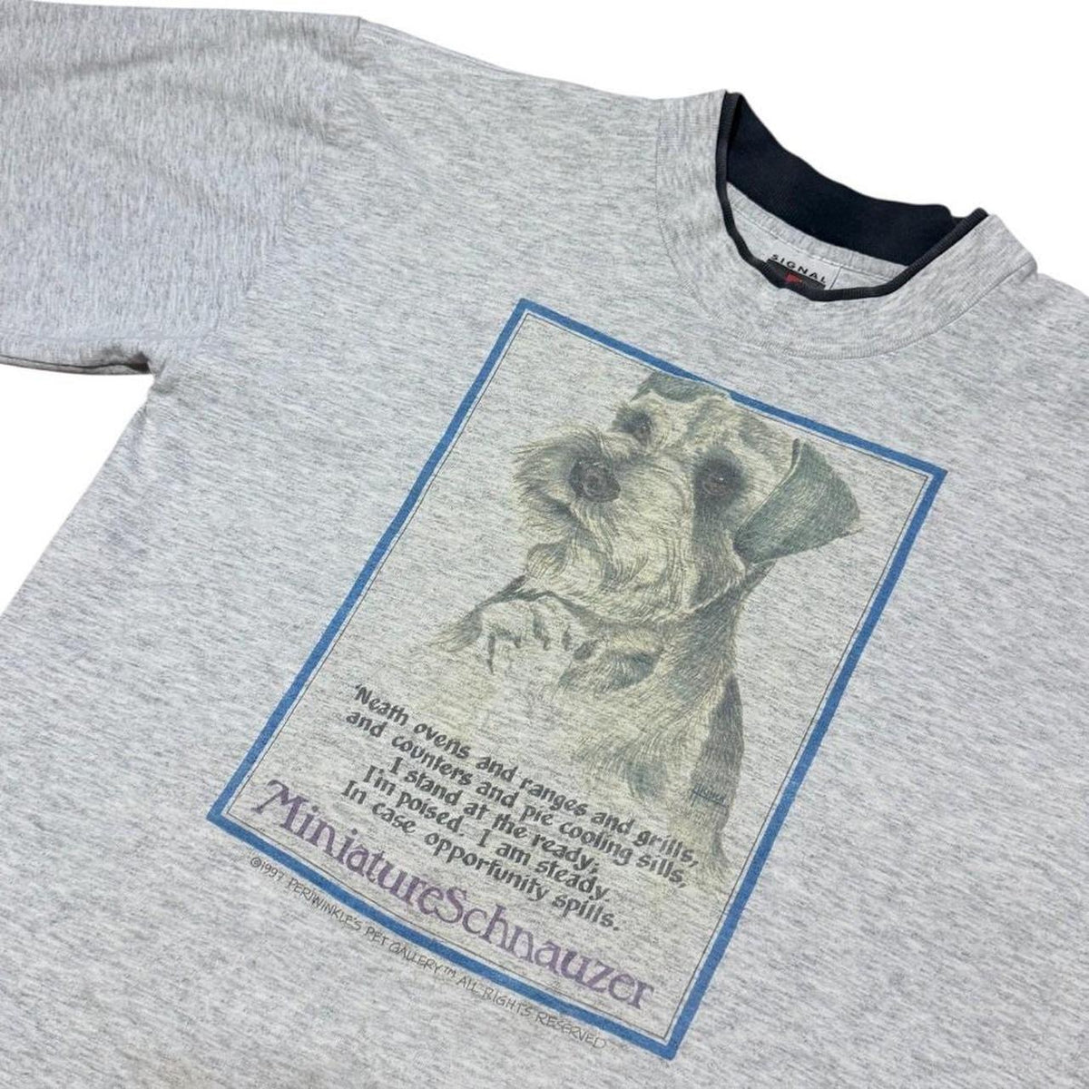 90s Miniature Schnauzer Puppy Dog Animal Pet Art Cute Graphic T-shirt