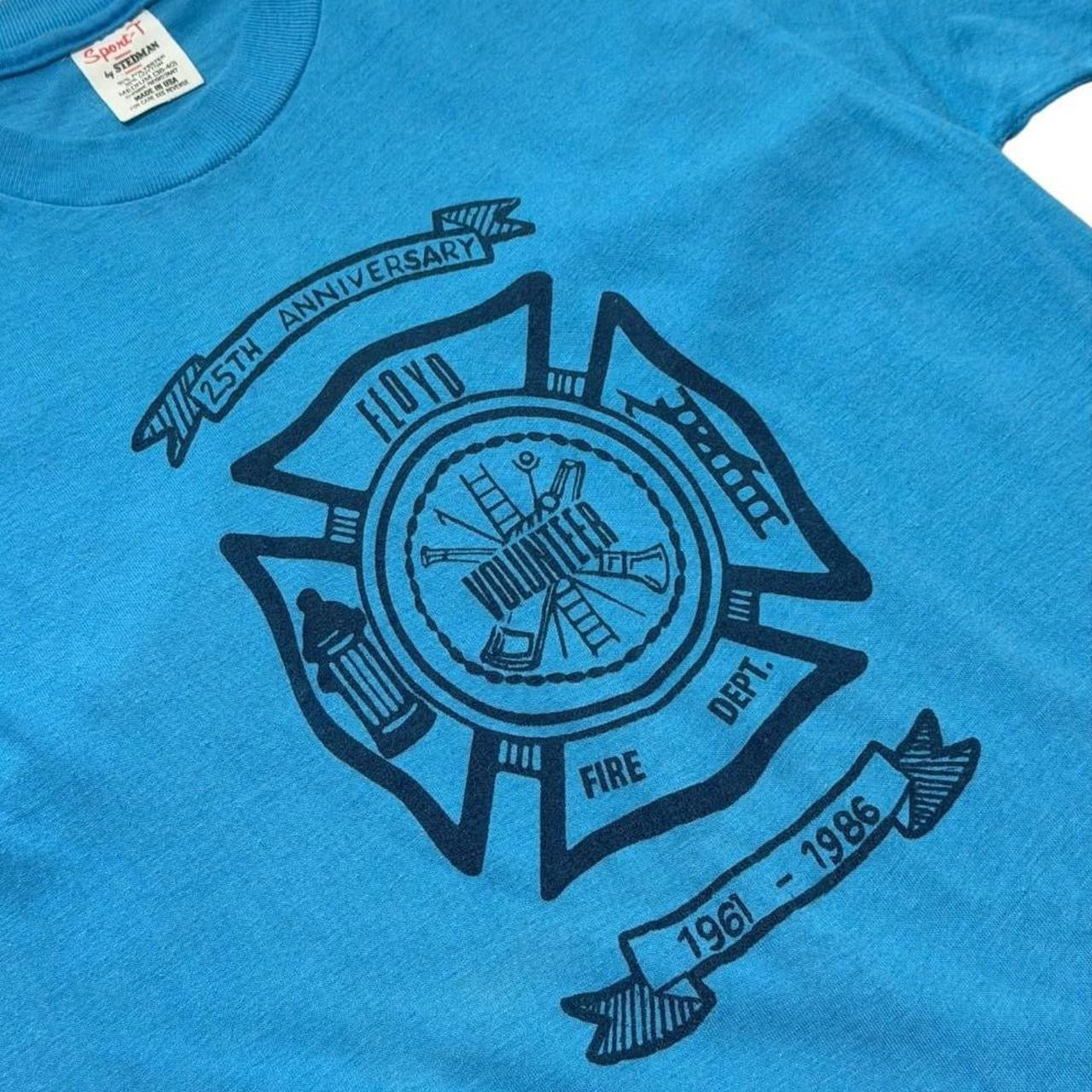 80s Floyd Volunteer Fire Fighter Dept 25th Anniversary Souvenir T-Shirt