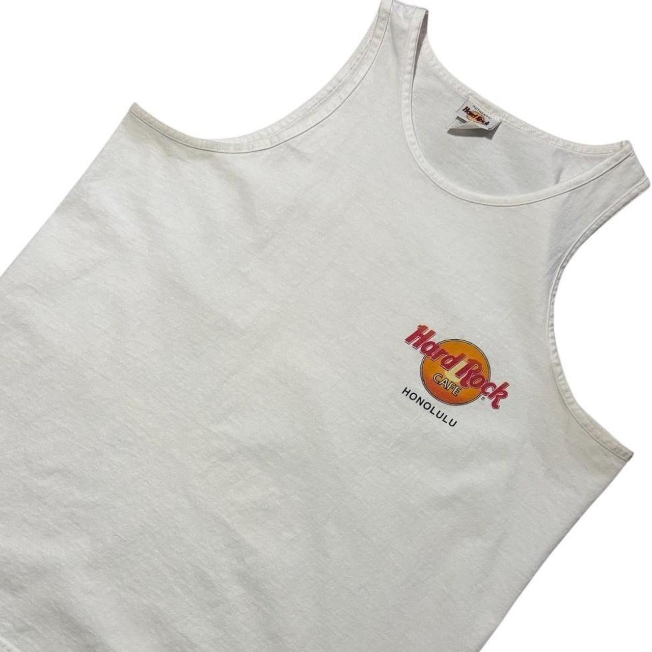 90s Hard Rock Cafe Honolulu Hawaii Beach Sunset Graphic Tank Top Shirt