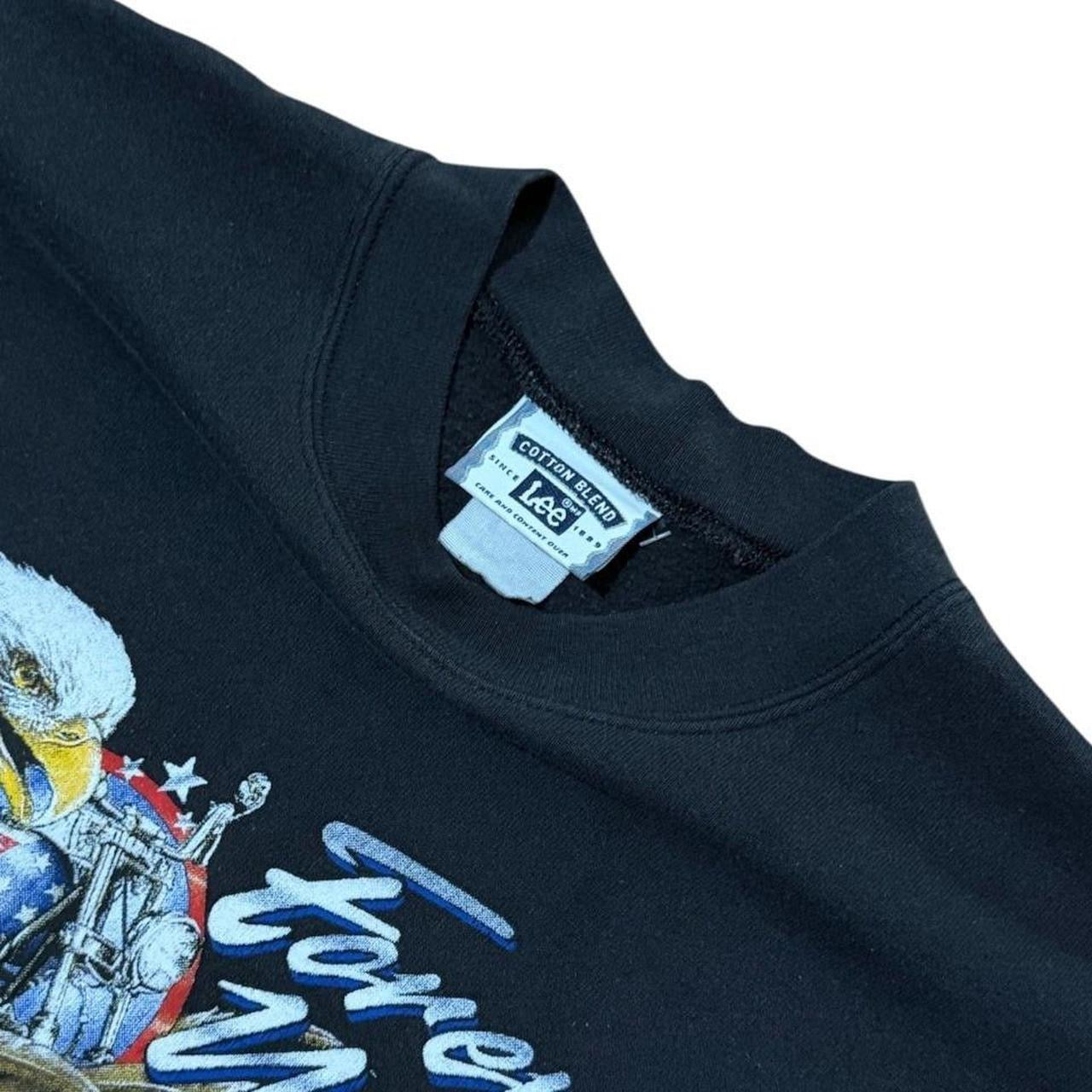 90s Forever Wild Eagle Biker USA Motorcycle Art Graphic Crewneck Sweater