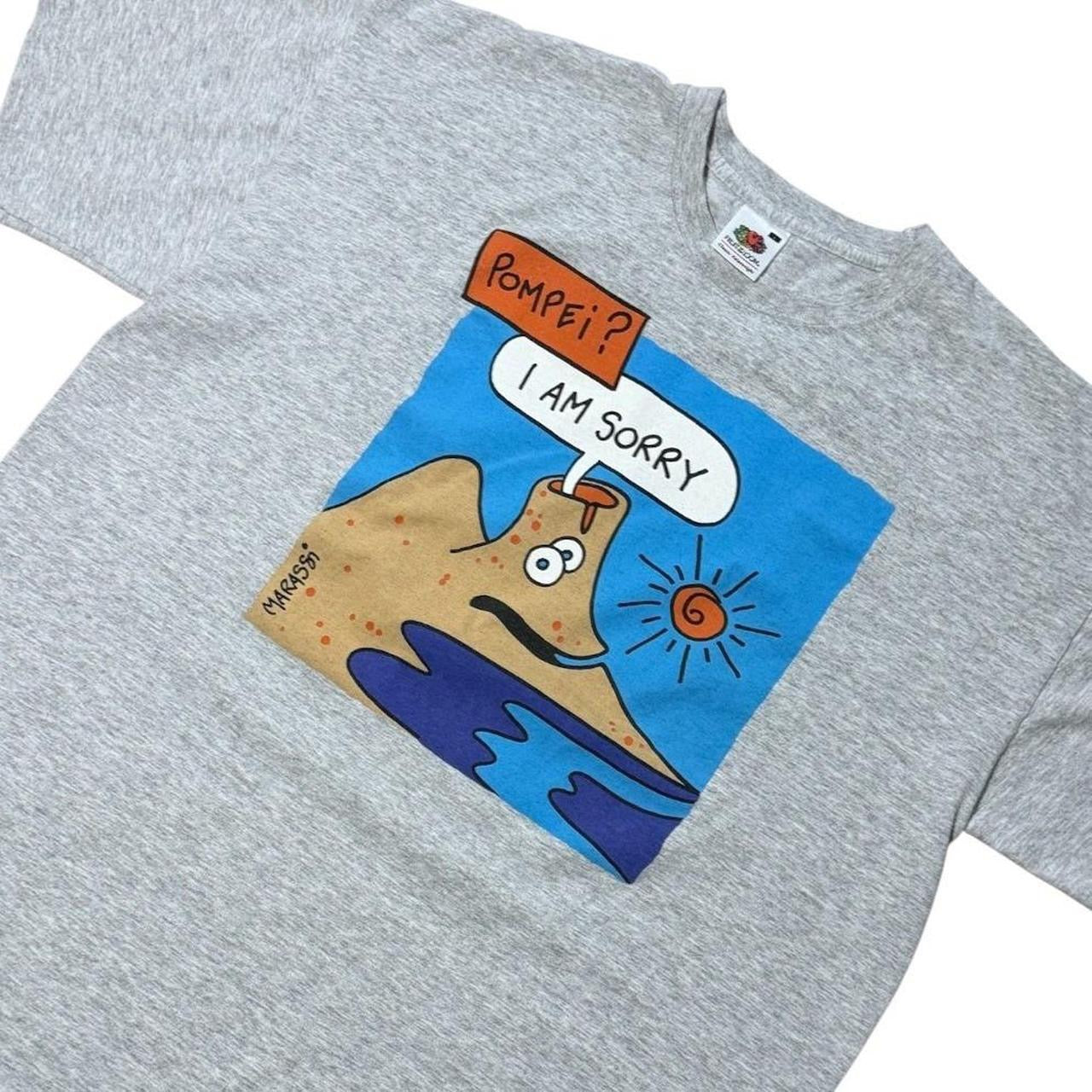 Y2K Pompeii Mount Vesuvius Nature Graphic Volcano Joke Funny Art T-shirt