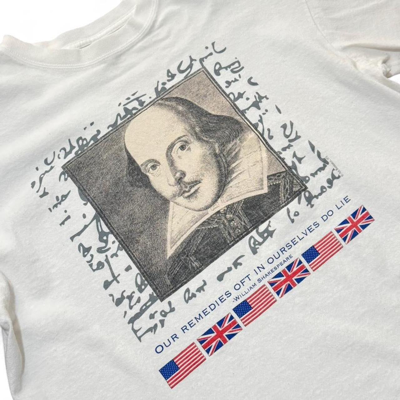 Vintage 90s Y2K William Shakespeare Poetry Author Playwright Quote T-shirt
