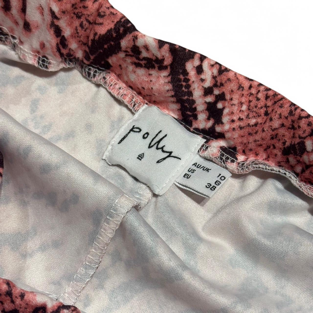 Oh Polly Pink Snakeskin Bell Bottom Flare Pants