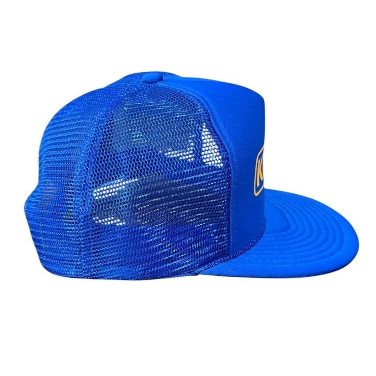 80s 90s Kraco Automotive Blue Logo Mesh Snapback Cap Nissin Trucker Hat