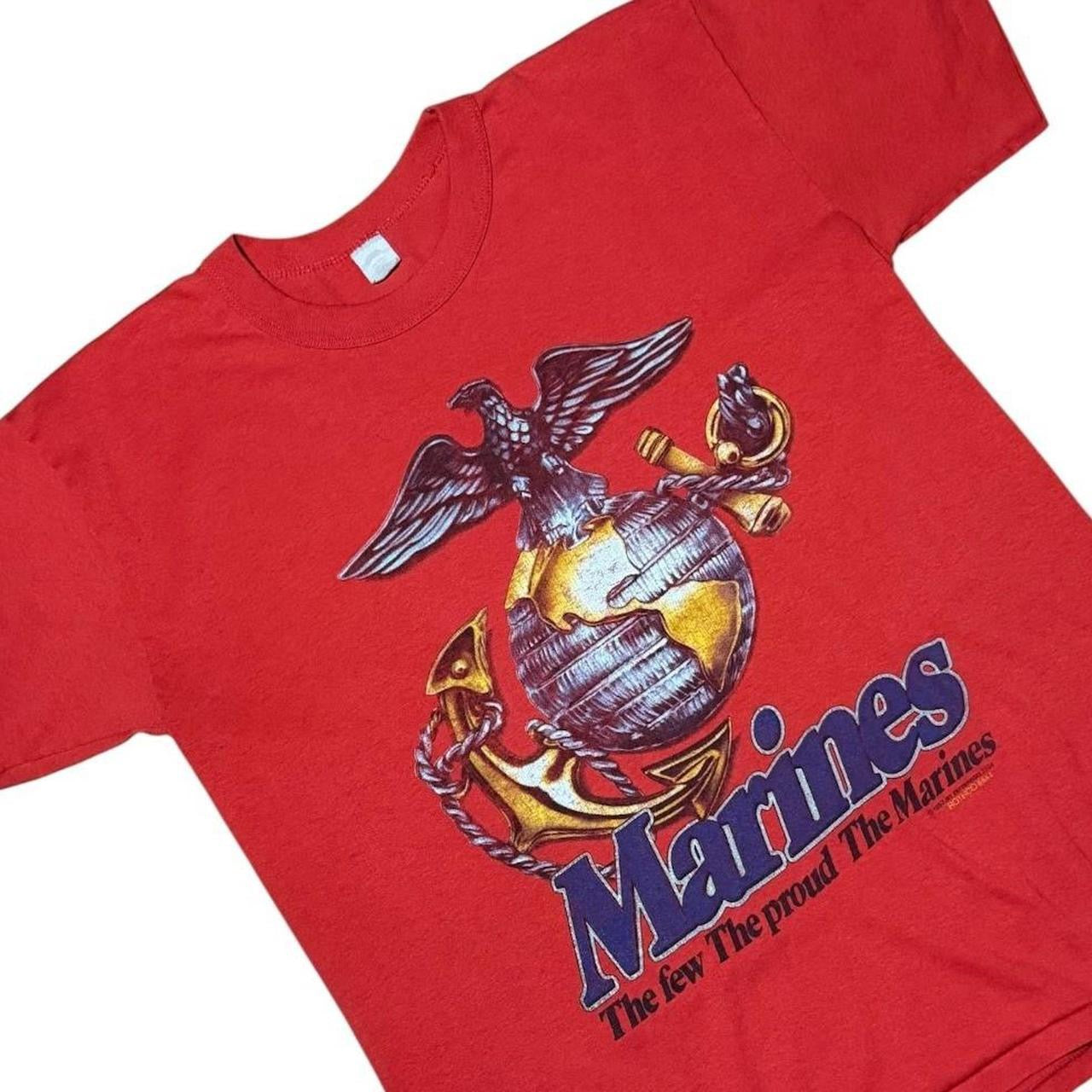 90s Rothco USA Marines Corps Army Navy Soldier Insignia Graphic T-Shirt