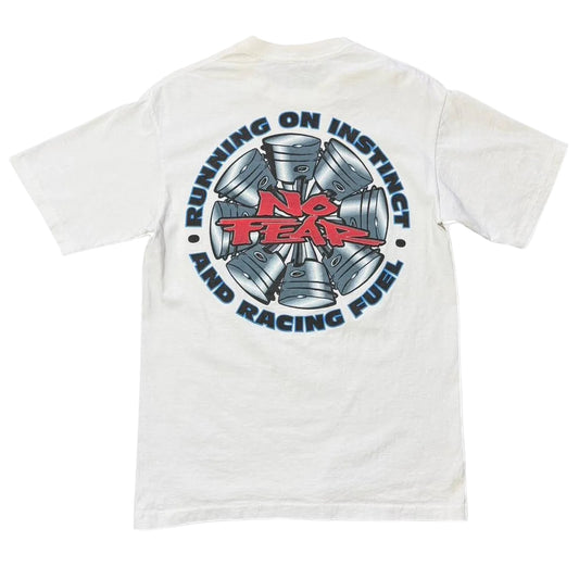 Vintage 90s No Fear Racing Fuel Skate Extreme Sports Mullet Graphic T-shirt