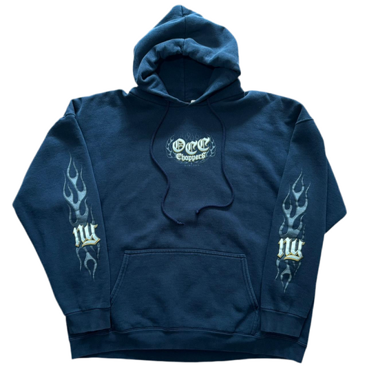 OCC Orange Country Choppers Navy Biker Flames Sleeve Hoodie