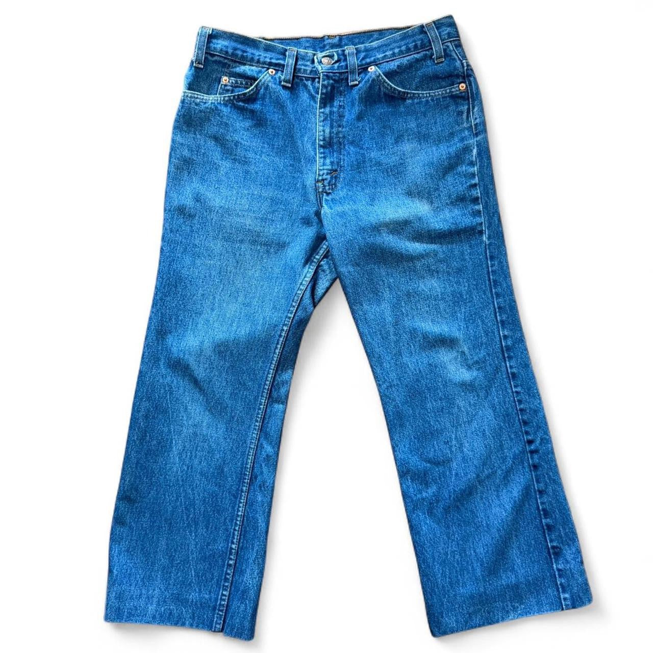 Vintage 90s Hemmed Levi’s Blue Wash Denim Red Tab Jeans
