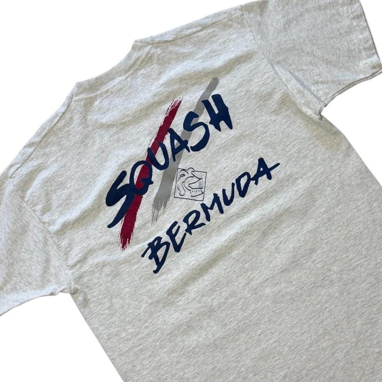 90s Bermuda Squash Racquet Ball Sports Cartoon Ball Head Graphic T-shirt