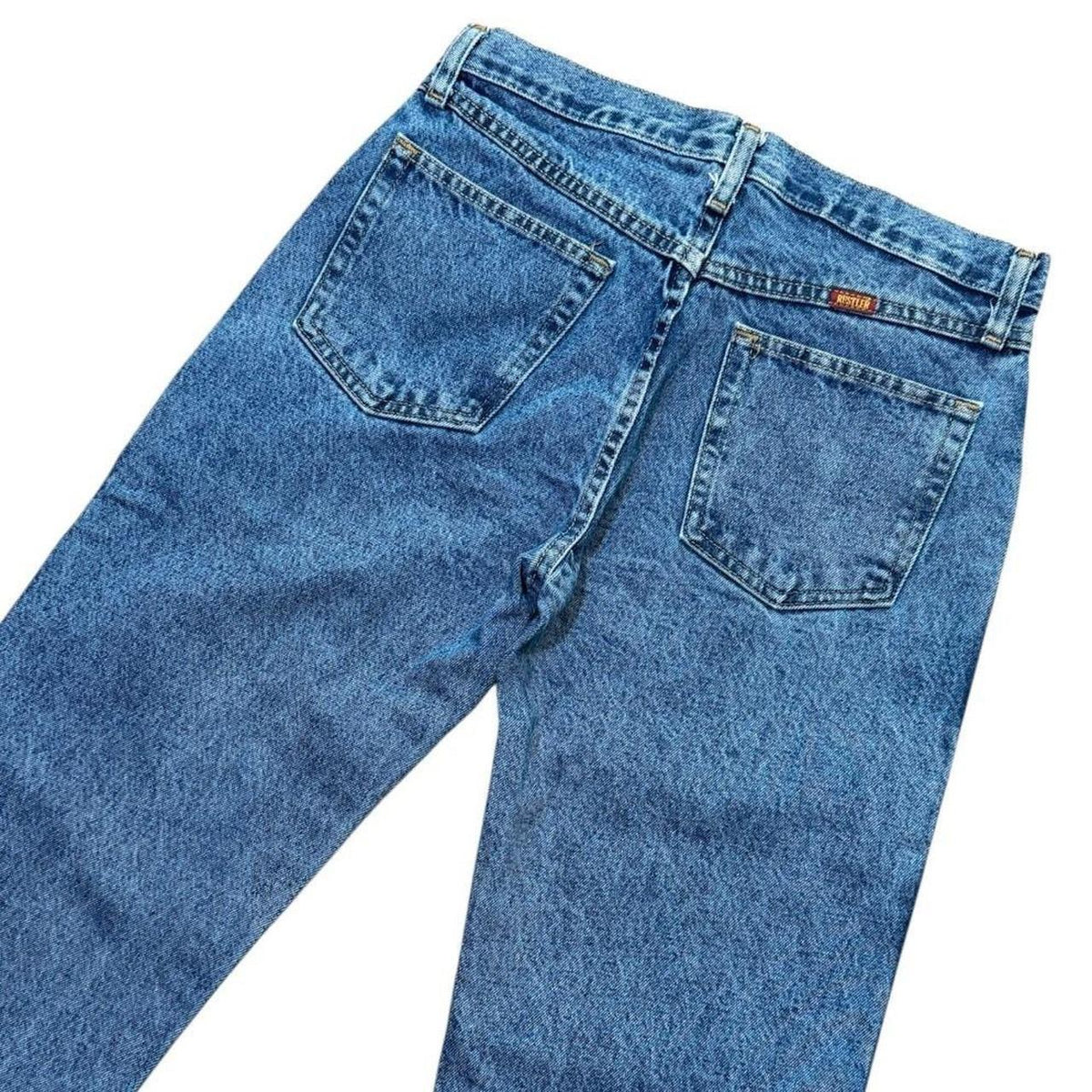 90s Y2K Rustler Mens Regular Fit Straight Leg Denim Jeans Blue Wash Pant