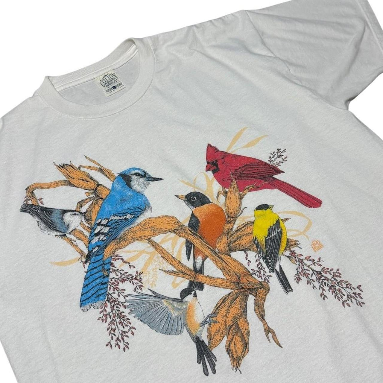 90s Birds Justice Tree Branch Nature Animal Aviary Art Graphic T-shirt