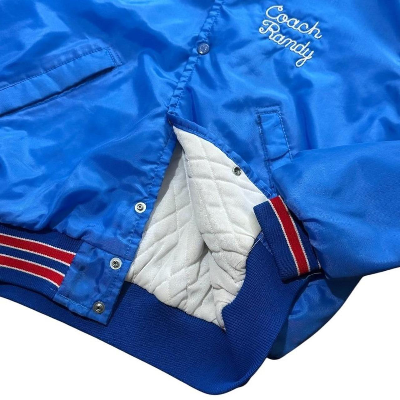 80s Birdie Conestoga Valley Soccer Coach Satin Bomber Button Up Jacket