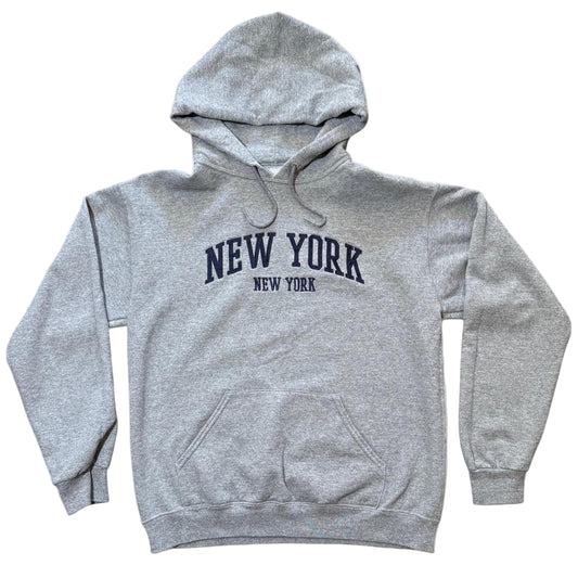 Heather Grey New York Embroidered Hoodie