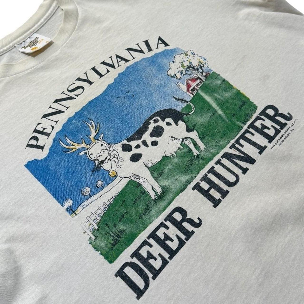 80s Pennsylvania Deer Hunter Cow Funny Joke Novelty Farm Graphic T-shirt
