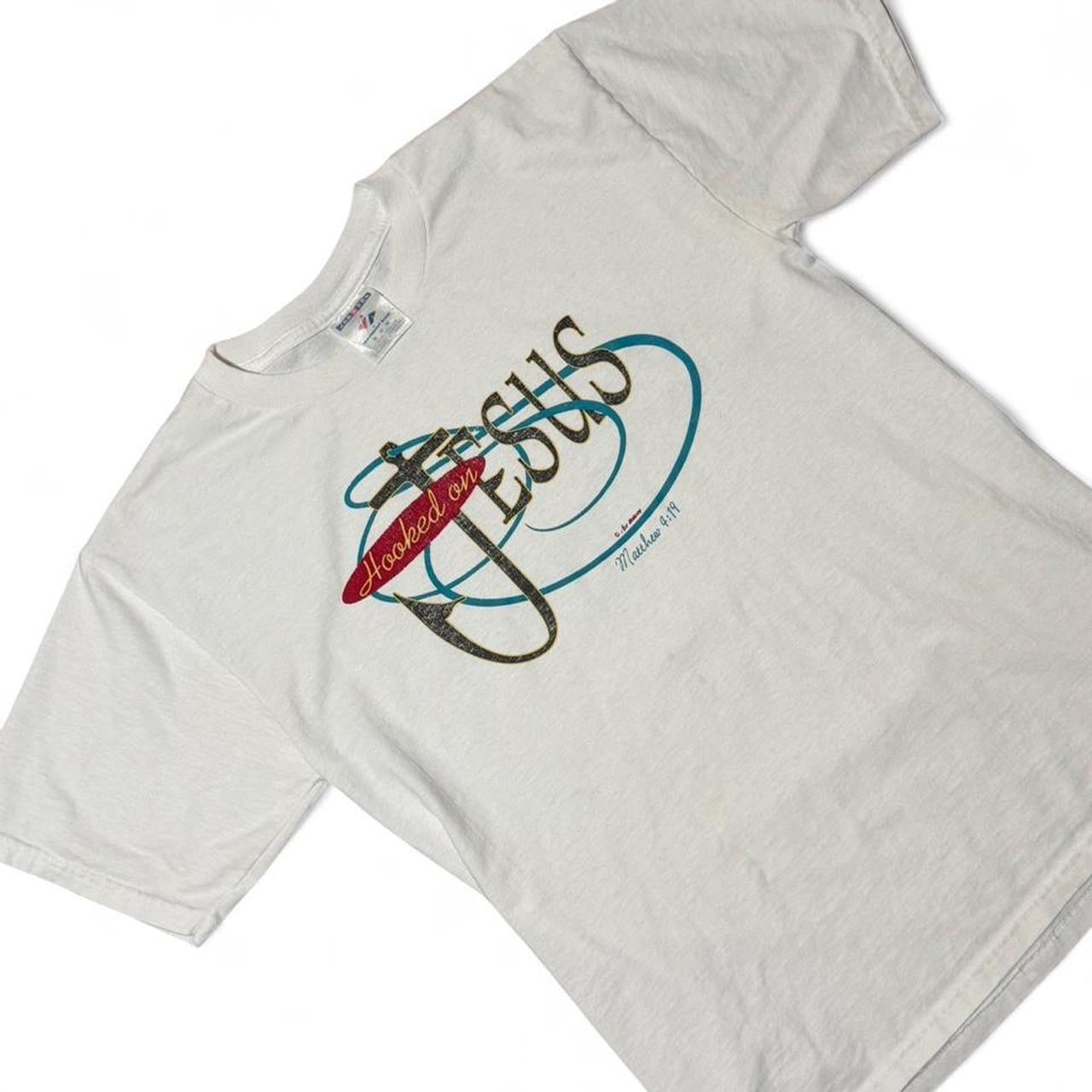 90s Hooked On Jesus Religious Christian Church Bible God T-Shirt