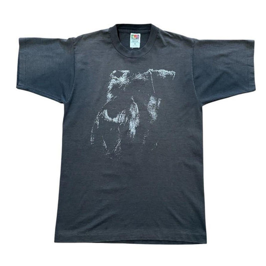 90s Faded Grey Black Schnauzer Dog Puppy Animal Cute Pet Graphic T-shirt