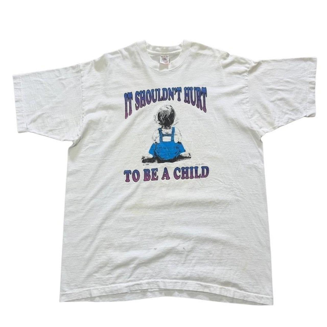 80s It Shouldnt Hurt To Be A Child Awareness Art Promo Graphic T-shirt