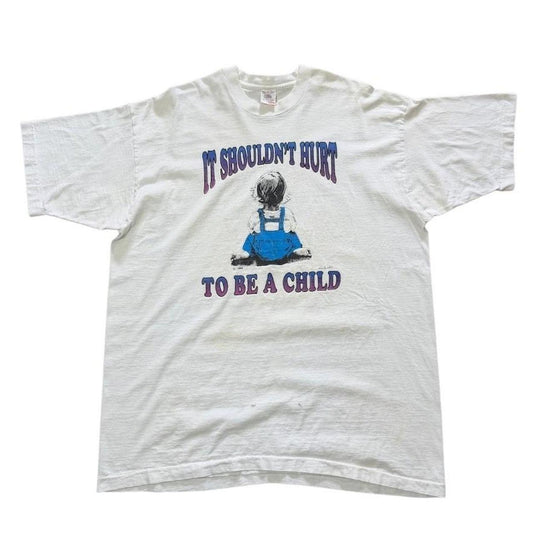 80s It Shouldnt Hurt To Be A Child Awareness Art Promo Graphic T-shirt