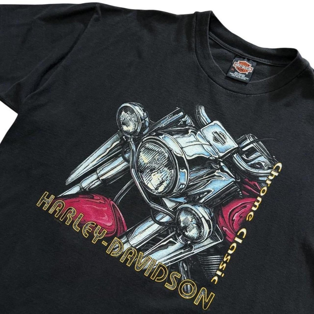 90s Harley Davidson Biker Motorcycle Chrome Classic Graphic T-shirt