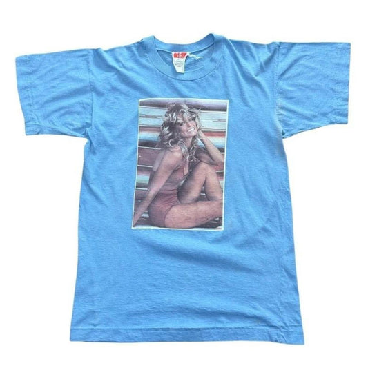 70s Farrah Fawcett Super Model Red Bikini Swimsuit Graphic T-shirt