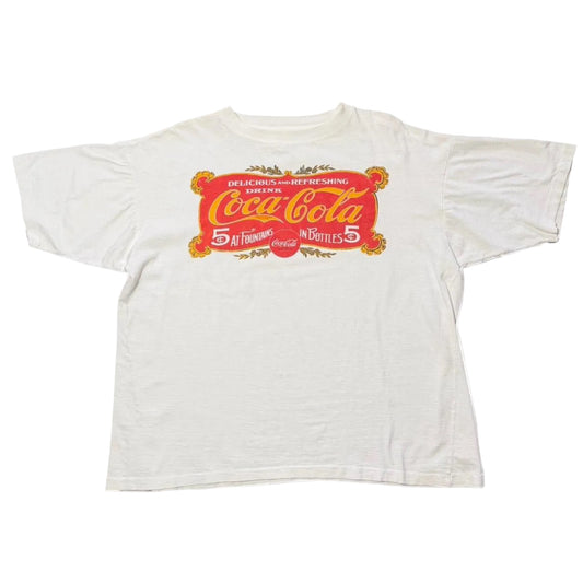 90s Coca-Cola Antique Graphic Soda Pop Logo Merch Tee
