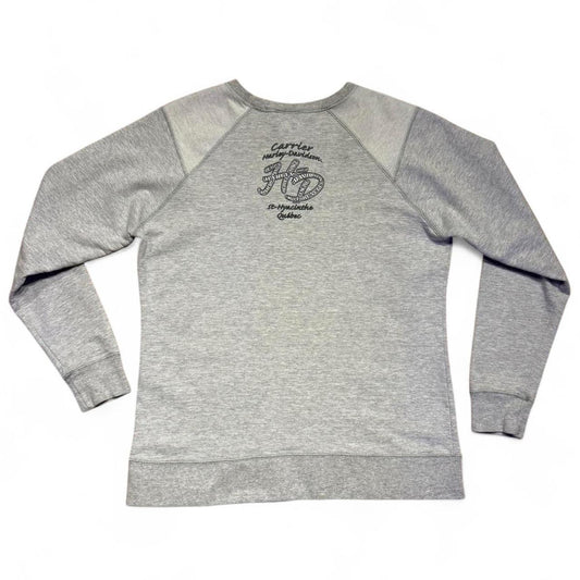 Vintage 2014 Floral Harley Davidson Quebec Canada Biker Crewneck