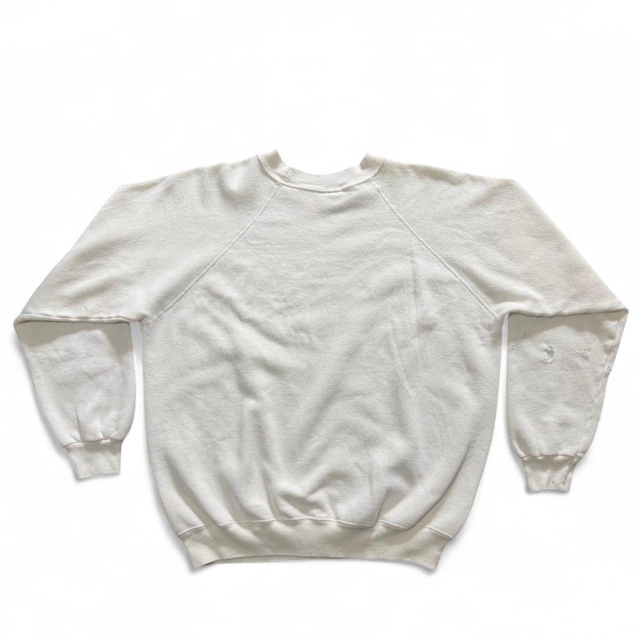 90s Arkansas Grid Graphic Cream Crewneck