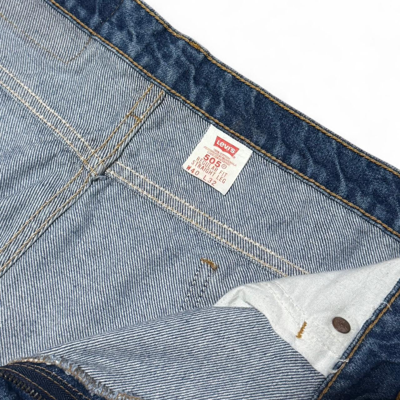 Orange Tab Levi’s 505 Straight Leg Blue Denim Jeans