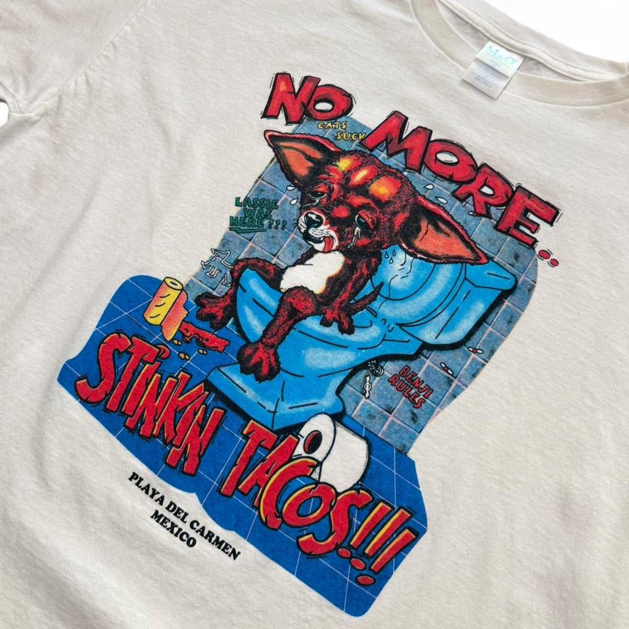 Vintage 90s No More Stinkin Taco Bell Dog Chihuahua Funny Poop Joke T-shirt