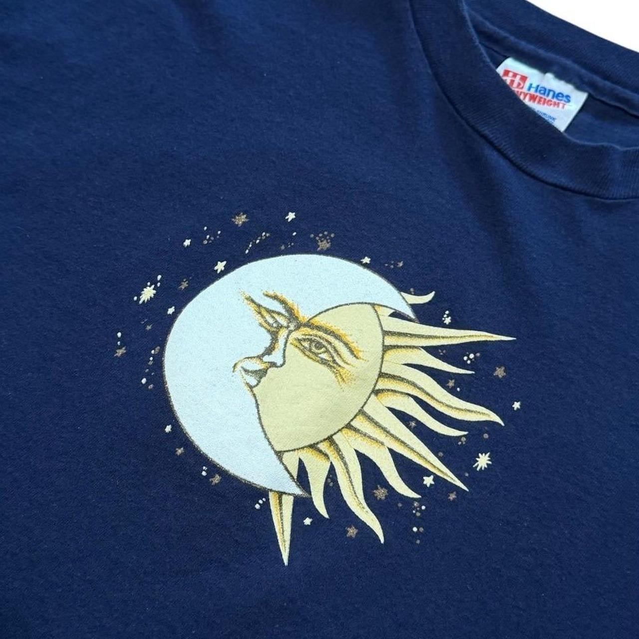 90s Sun Moon Stars Celestial Sky Ying Yang Art Graphic T-shirt