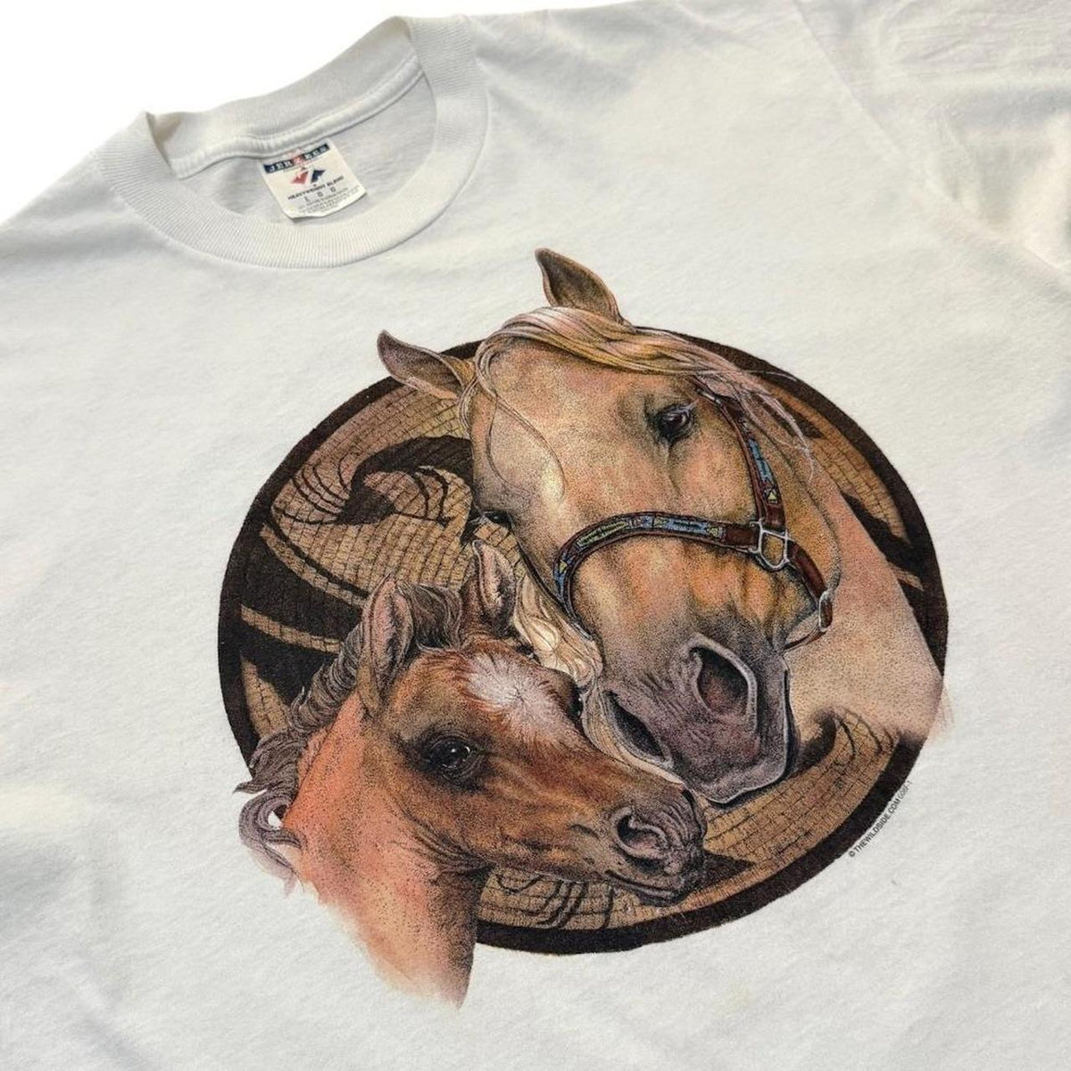 Y2K Horse and Foal Animal Equestrian Nature Western Graphic Art T-shirt