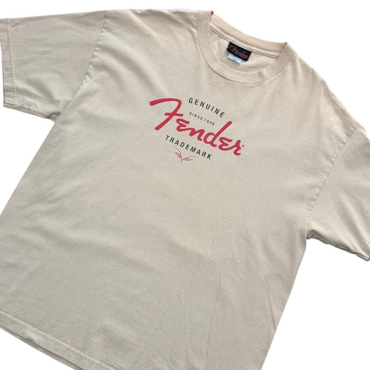 90s Y2K Fender Genuine Trademark Guitars Musician Graphic Logo T-shirt